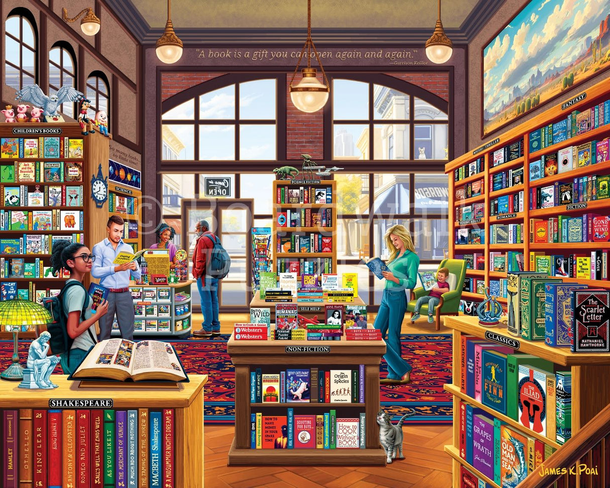 Bookshop 1000 Piece Puzzle by Boardwalk - Boardwalk - Jigsaw Puzzles - The Puzzle Center -