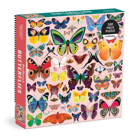 Brilliant Butterflies 500 Piece Jigsaw Puzzle by Mudpuppy - Mudpuppy - Jigsaw Puzzles - The Puzzle Center