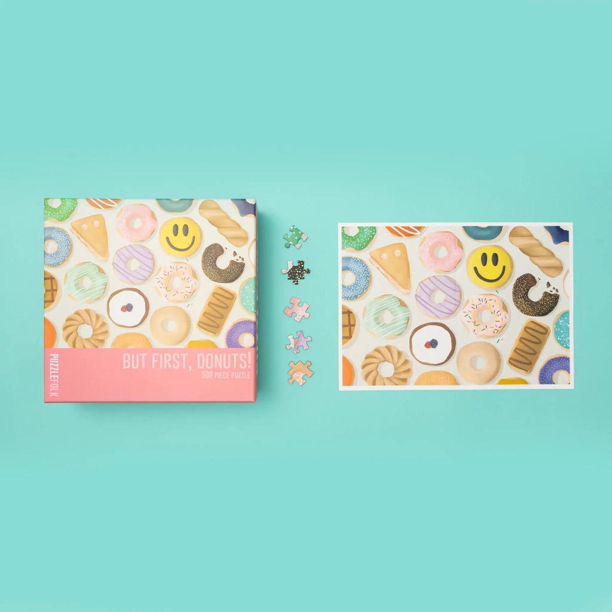 But First, Donuts 500 Piece Jigsaw Puzzle by Puzzlefolk - Jigsaw Puzzles - The Puzzle Center