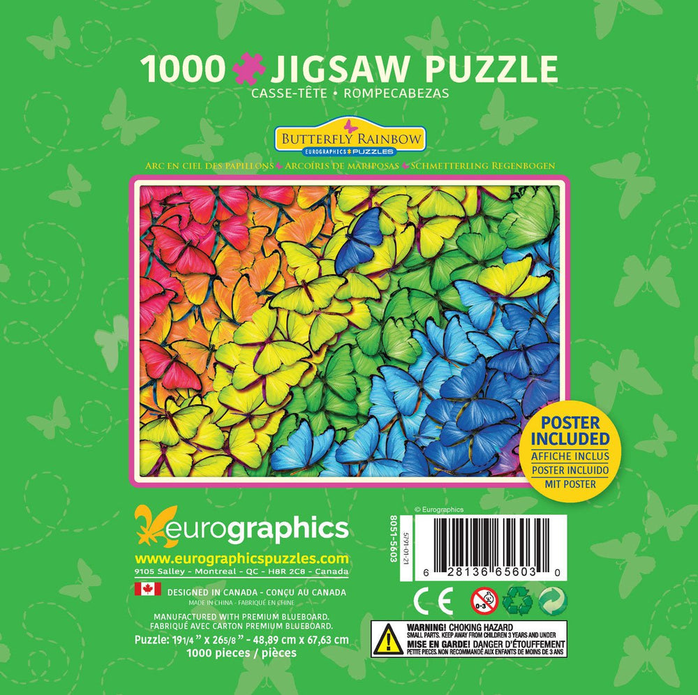 Butterfly Rainbow 1000 Piece Puzzle by EuroGraphics - Eurographics - Jigsaw Puzzles - The Puzzle Center -