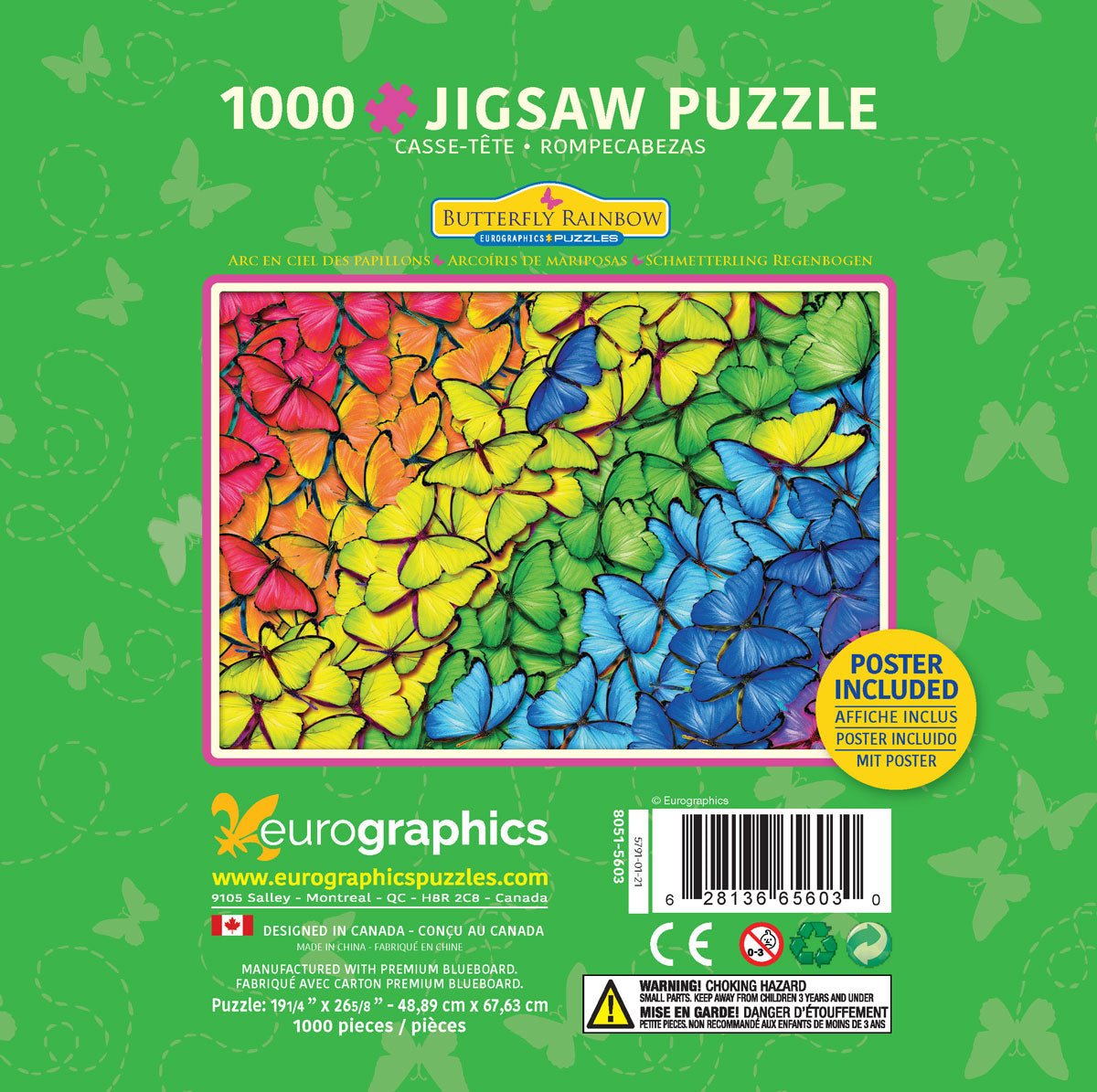 Butterfly Rainbow 1000 Piece Puzzle by EuroGraphics - Eurographics - Jigsaw Puzzles - The Puzzle Center -