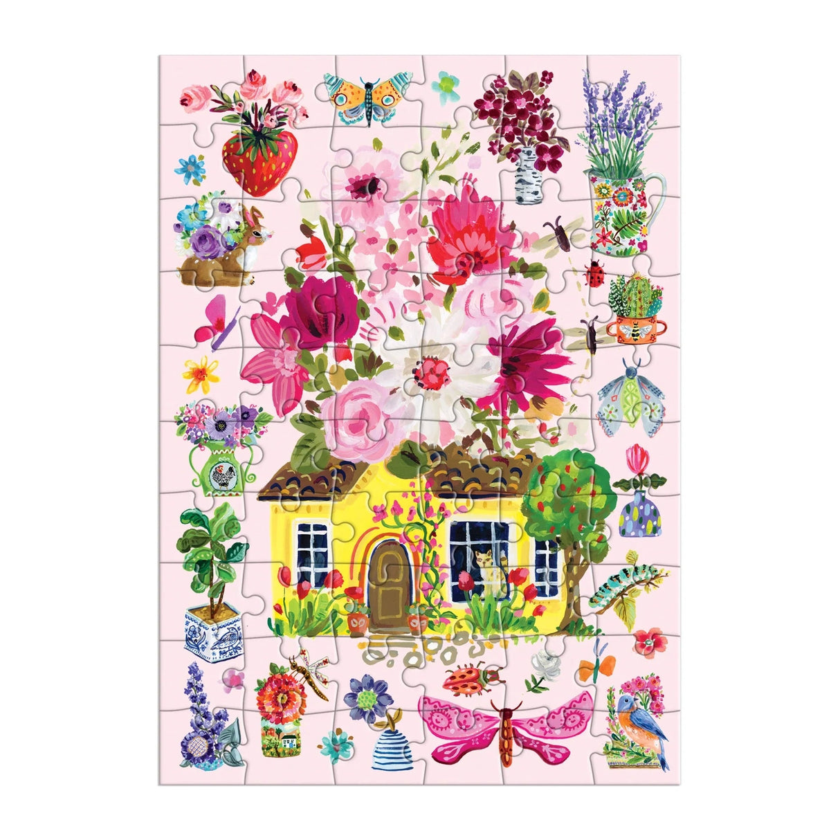 Buzzy Bouquets 60 Piece Greeting Card Puzzle | Galison - Greeting Card Puzzle - The Puzzle Center