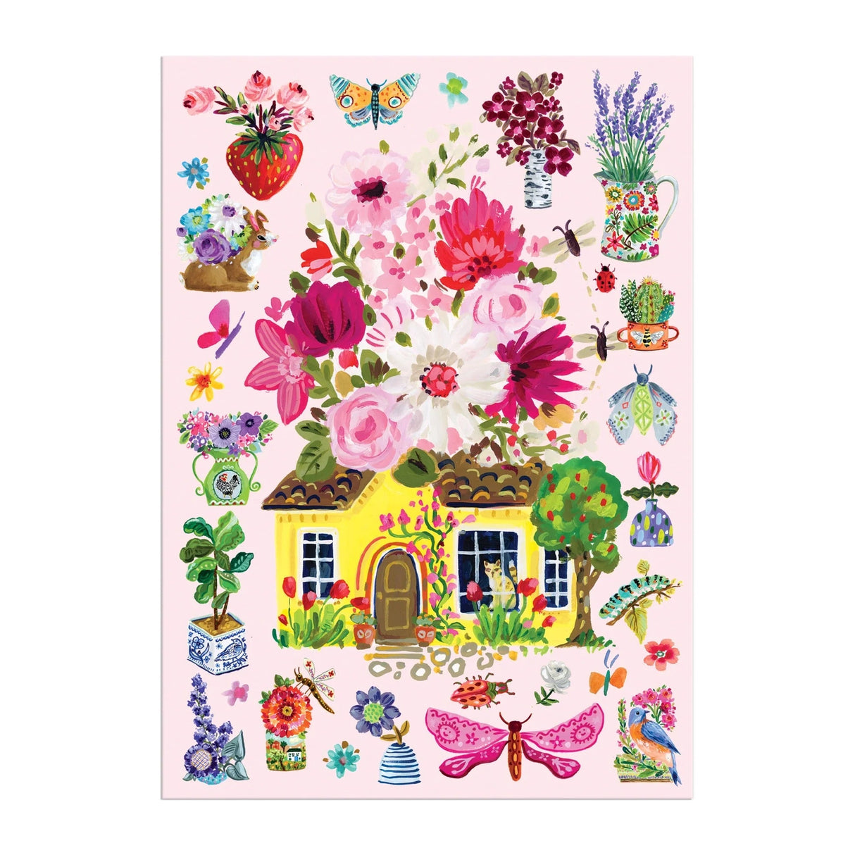 Buzzy Bouquets 60 Piece Greeting Card Puzzle | Galison - Greeting Card Puzzle - The Puzzle Center