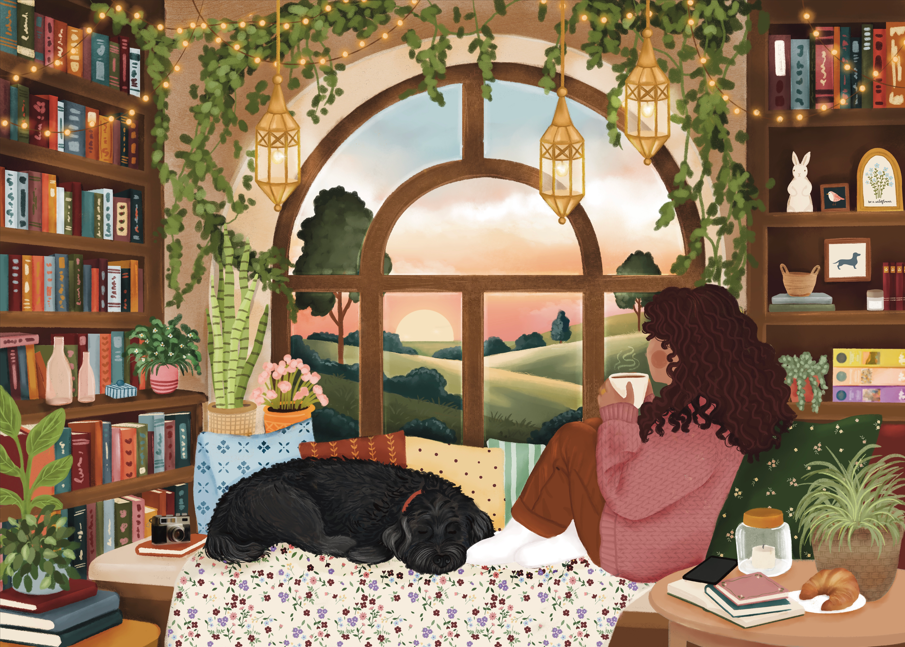 Book Nook 1000 Piece JIgsaw Puzzle | Villager