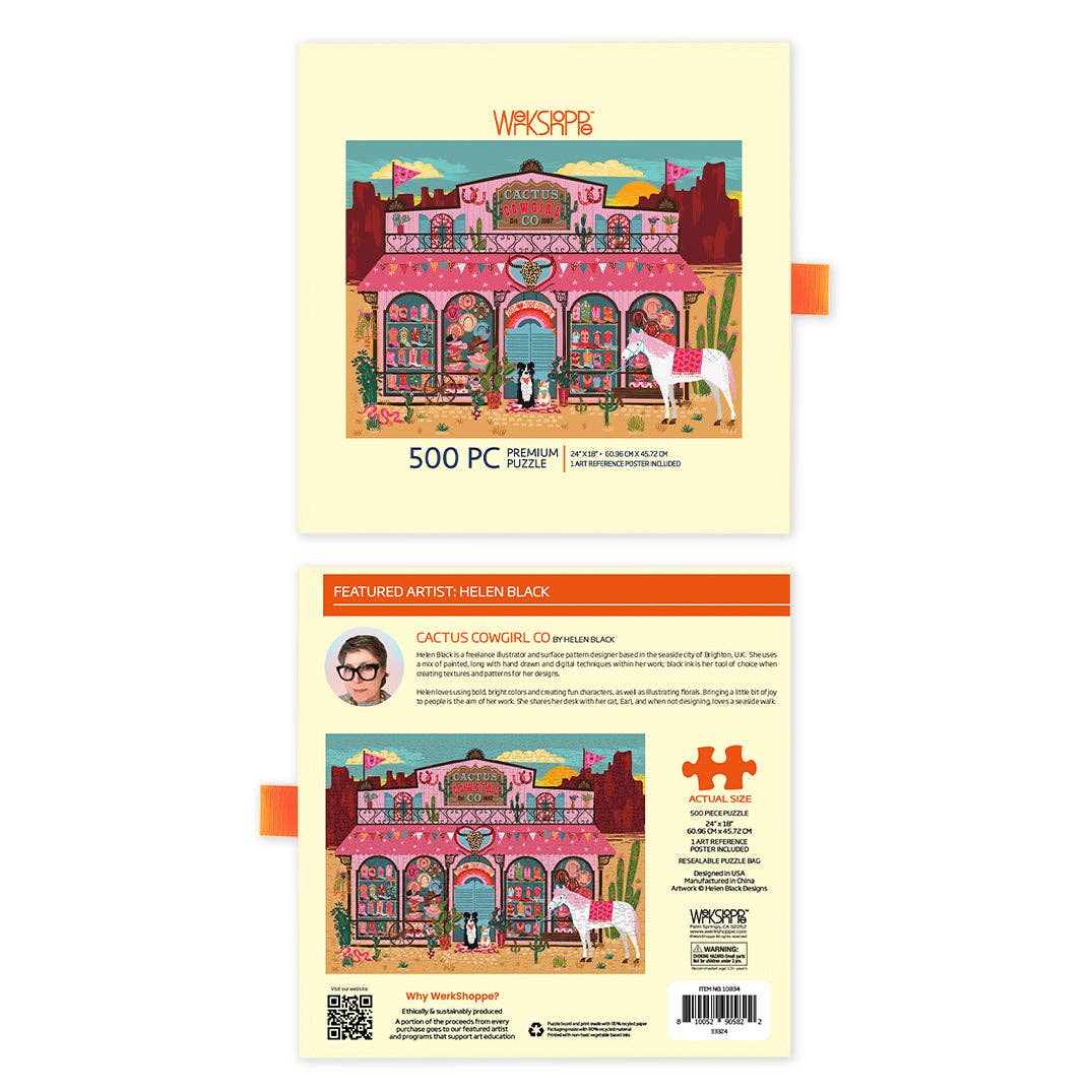 Cactus Cowgirl Co. 500 Piece Jigsaw Puzzle | WerkShoppe - Jigsaw Puzzles - The Puzzle Center