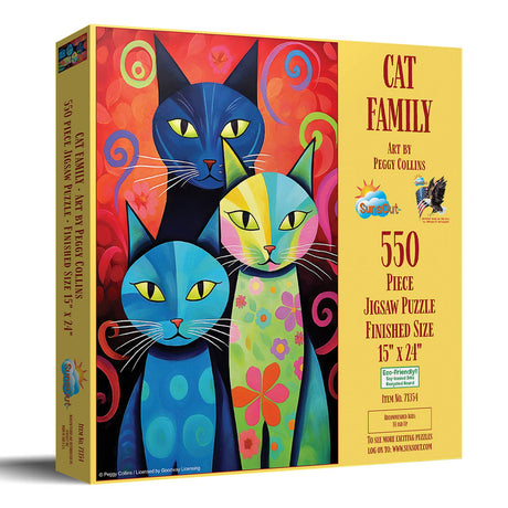 Cat Family 550 Piece Puzzle by SunsOut Puzzles - SunsOut - Jigsaw Puzzles - The Puzzle Center -