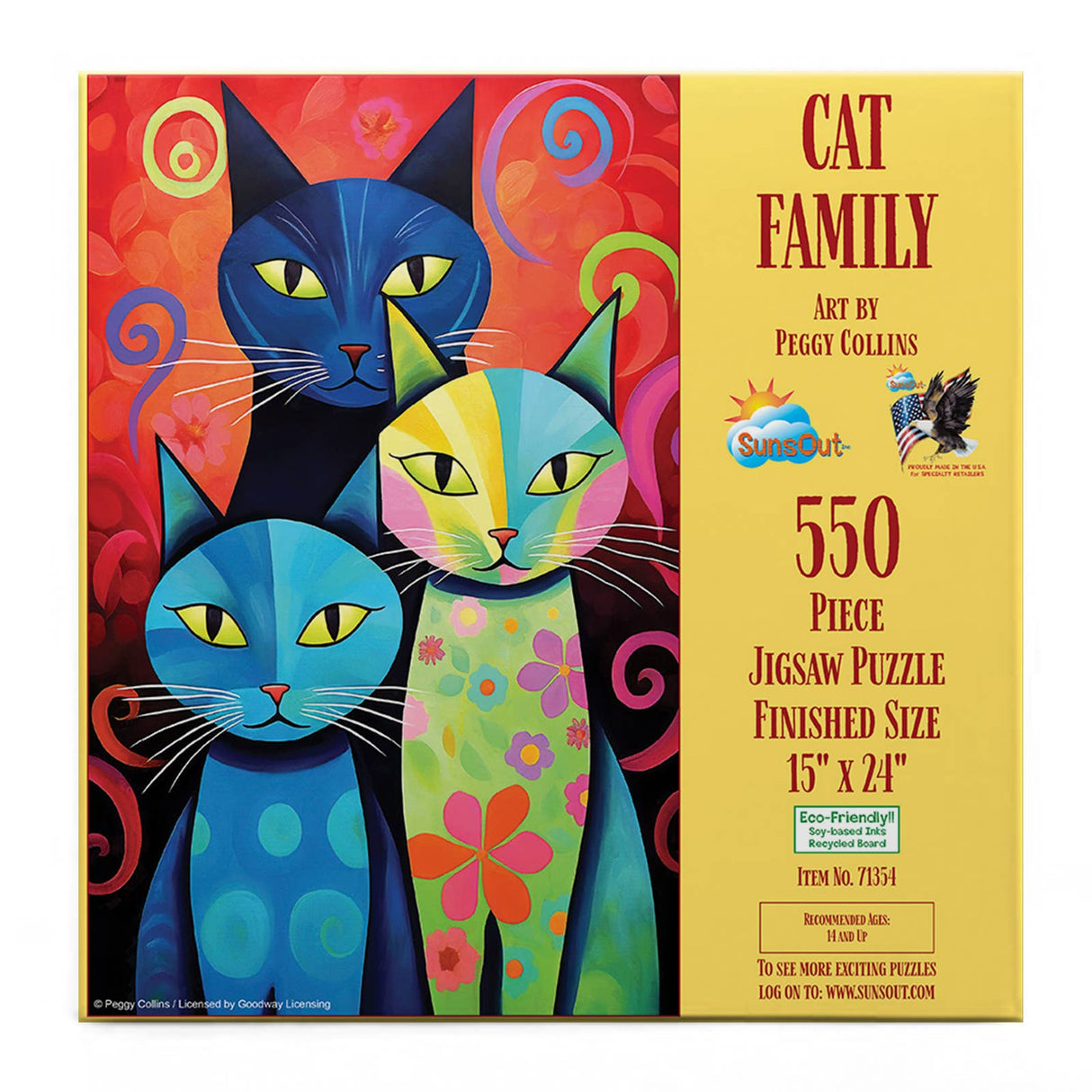 Cat Family 550 Piece Puzzle by SunsOut Puzzles - SunsOut - Jigsaw Puzzles - The Puzzle Center -