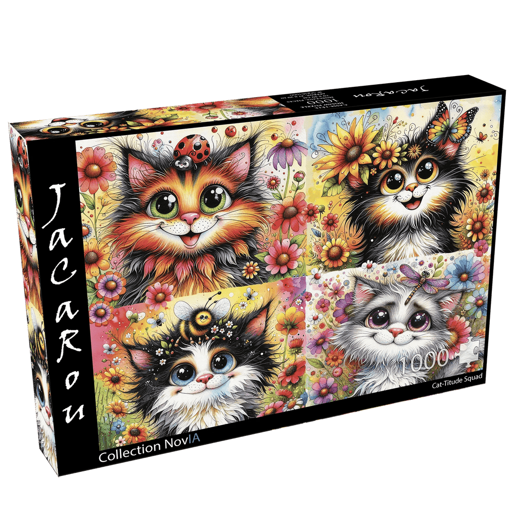 Cat - Titude Squad 1000 Piece Jigsaw Puzzle by JaCaRou Puzzles - Jigsaw Puzzles - The Puzzle Center