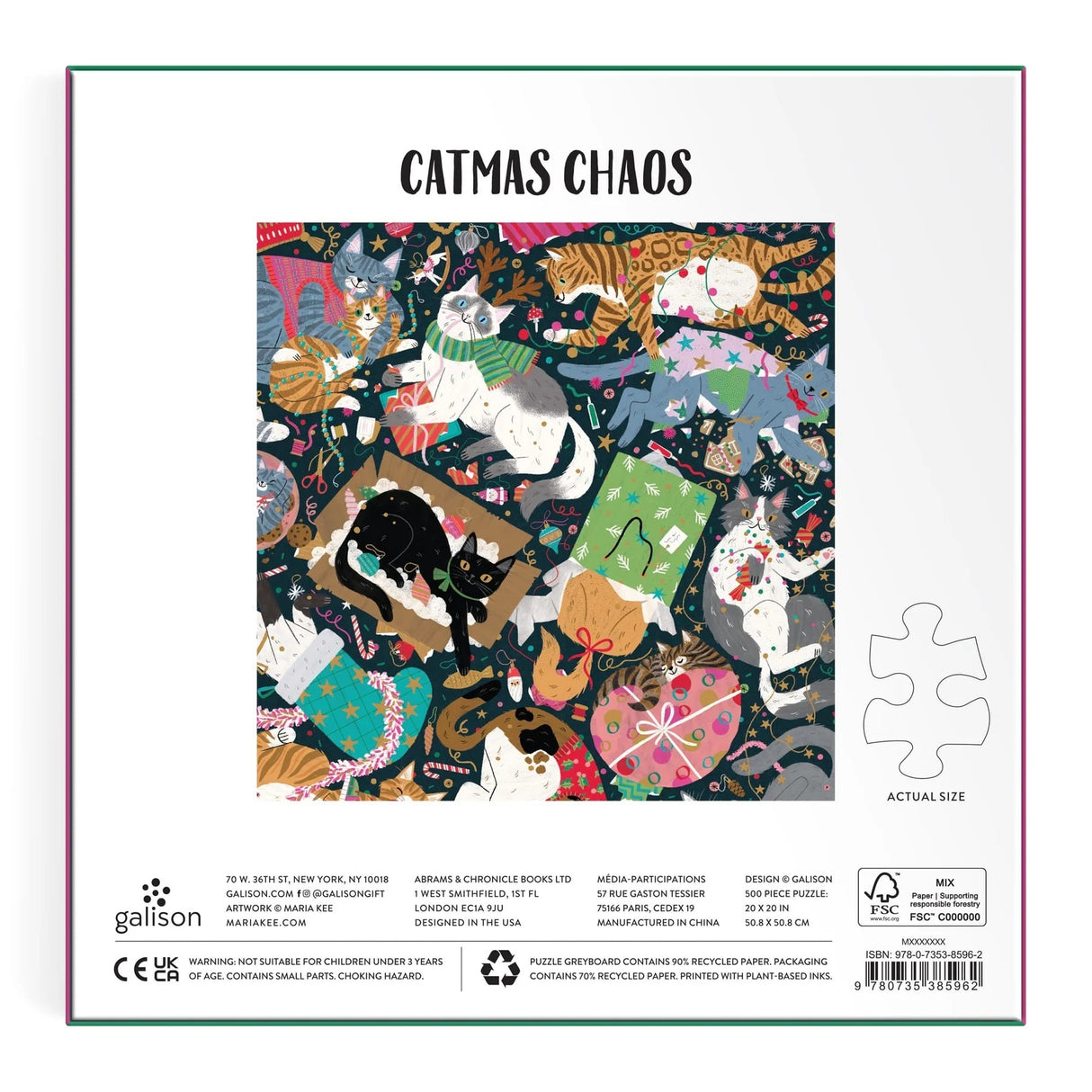 Catmas Chaos 500 Piece Jigsaw Puzzle | Galison - Jigsaw Puzzles - The Puzzle Center
