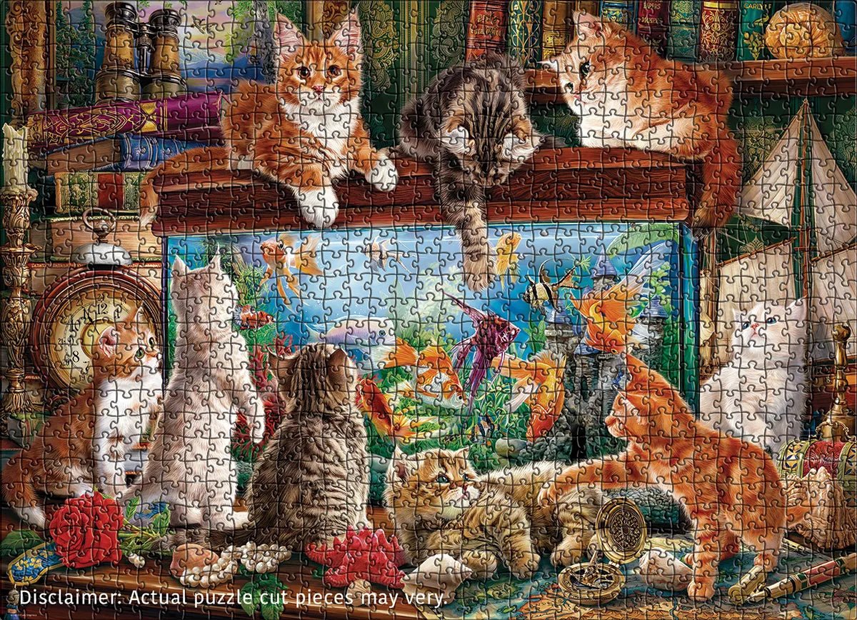 Cats by the Aquarium 1000 Piece Jigsaw Puzzle | Eurographics - Jigsaw Puzzles - The Puzzle Center