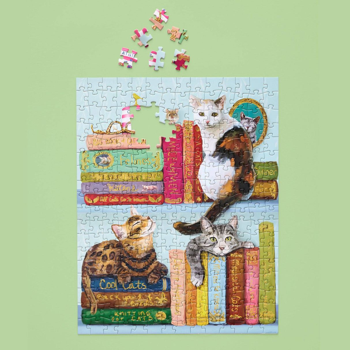Cats on Books 250 Piece Jigsaw Puzzle Set | WerkShoppe - Jigsaw Puzzle - The Puzzle Center