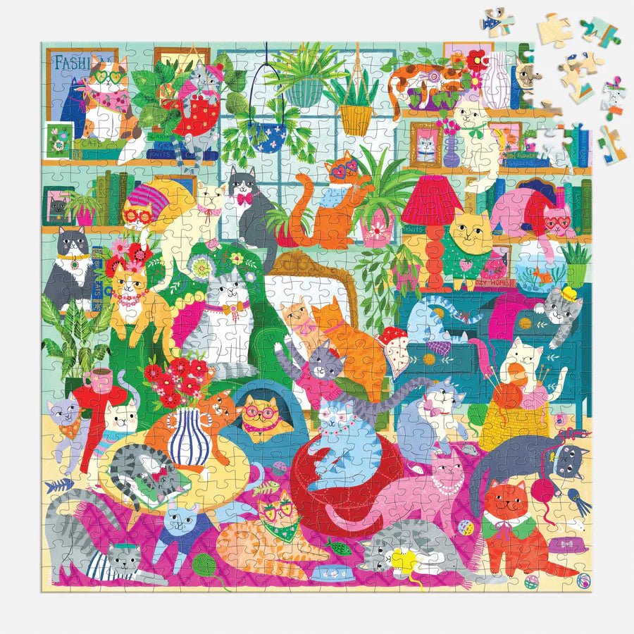 Caturday Afternoon 500 Piece Jigsaw Puzzle by Mudpuppy - Mudpuppy - Jigsaw Puzzles - The Puzzle Center