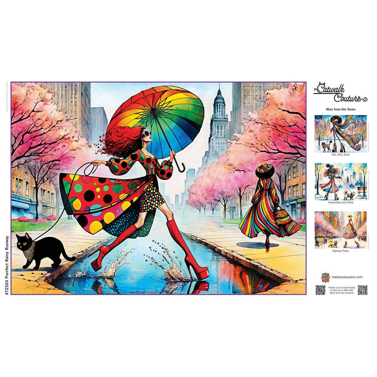 Catwalk Couture - Purrfect Rainy Runway 1000 Piece Jigsaw Puzzle by Masterpieces - Masterpieces Puzzles - Jigsaw Puzzles - The Puzzle Center