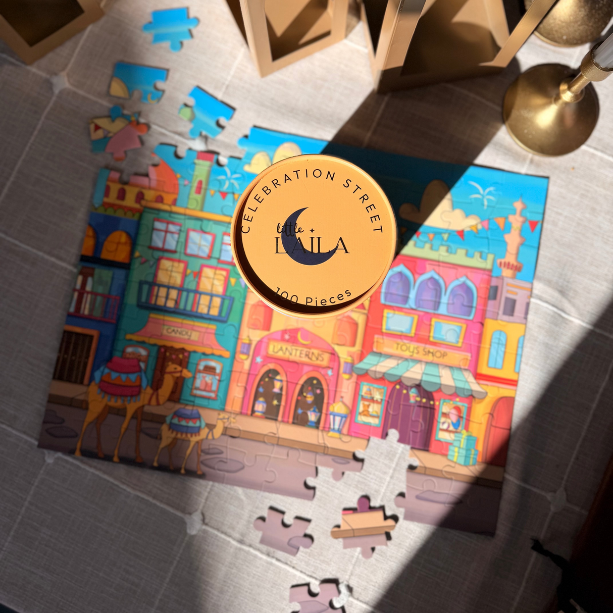 Celebration Street 100 Piece Jigsaw Puzzle | Laila Luxury Puzzles - Jigsaw Puzzles - The Puzzle Center