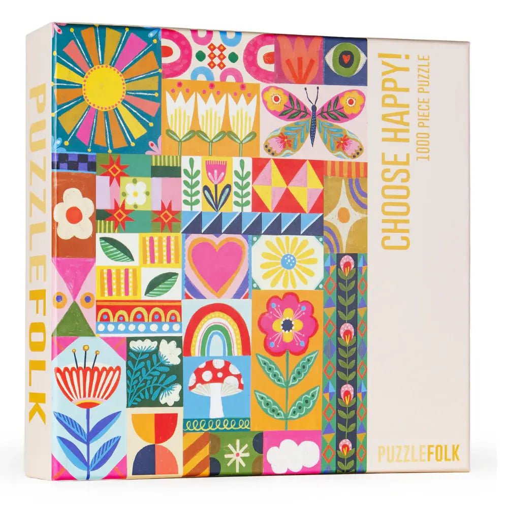 Choose Happy 1000 Piece Puzzle by Puzzlefolk - Puzzlefolk - Jigsaw Puzzles - The Puzzle Center