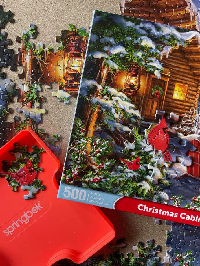 Christmas Cabin 500 Piece Jigsaw Puzzle by Springbok Puzzles - Springbok Puzzles - Jigsaw Puzzles - The Puzzle Center -