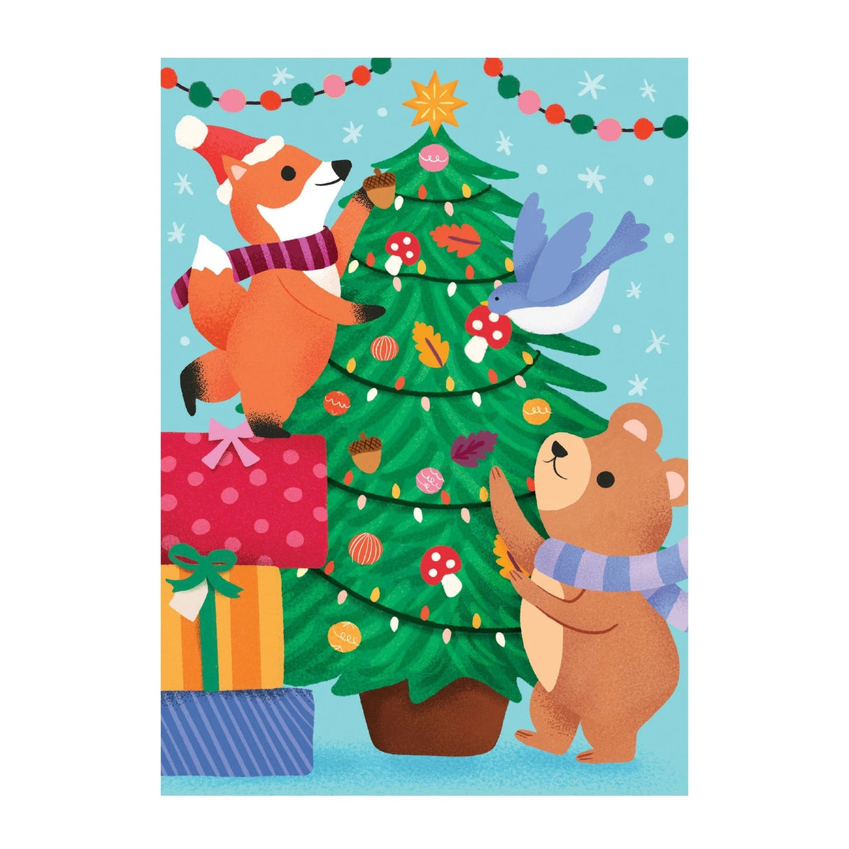 Christmas Critters 60 Piece Greeting Card Puzzle | Mudpuppy - Greeting Card Puzzle - The Puzzle Center