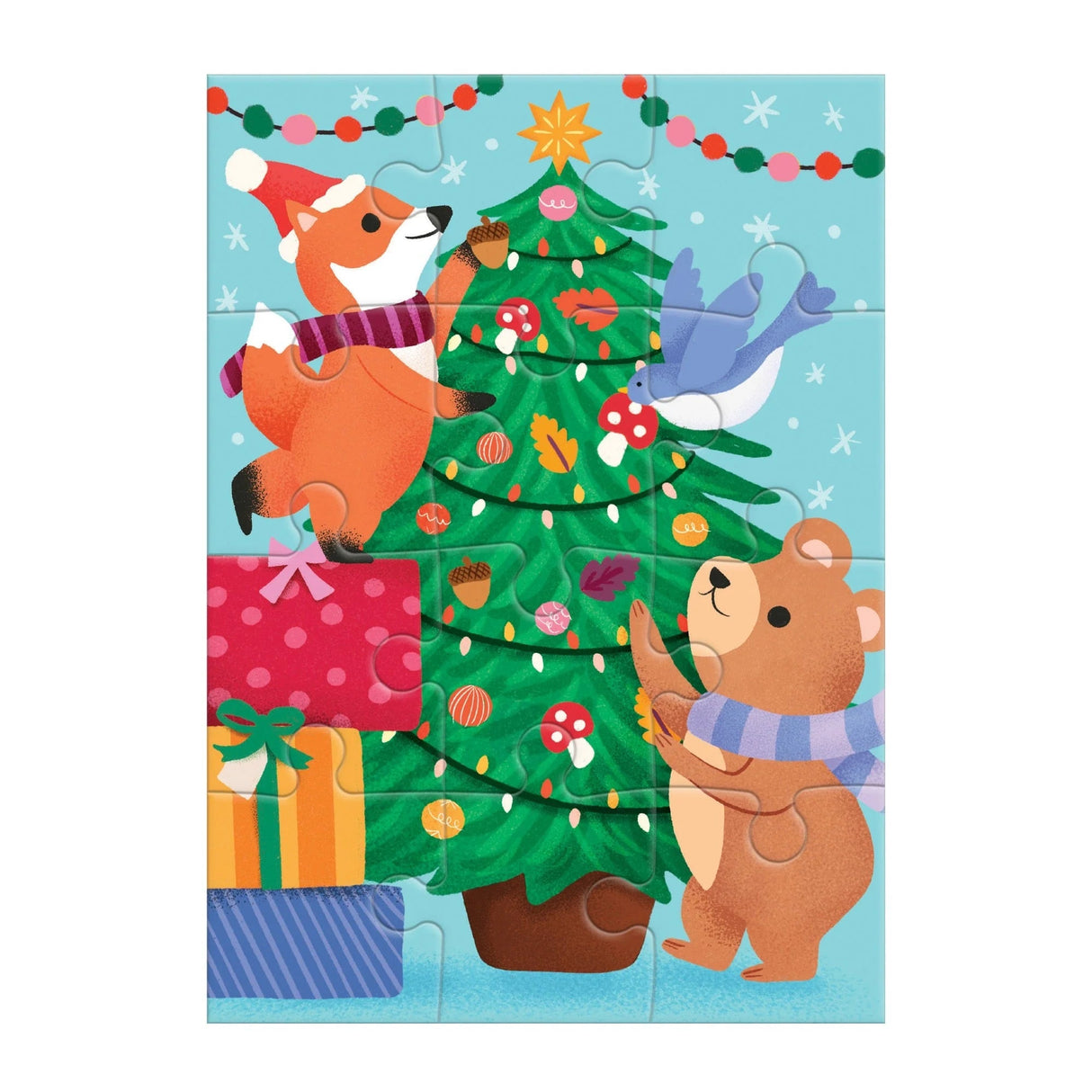 Christmas Critters 60 Piece Greeting Card Puzzle | Mudpuppy - Greeting Card Puzzle - The Puzzle Center