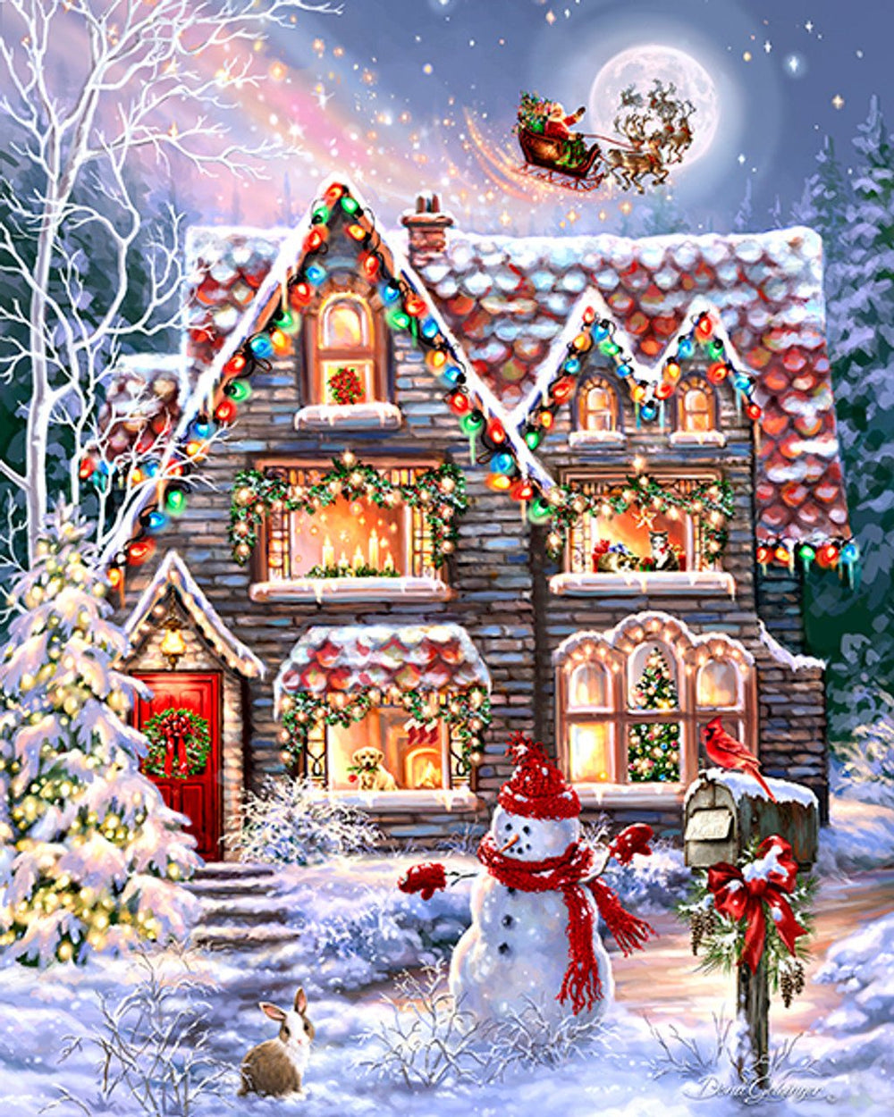 Christmas Eve Cottage 1000 Piece Jigsaw Puzzle by Springbok Puzzles - Festive Holiday Jigsaw Puzzles - Springbok Puzzles - Jigsaw Puzzles - The Puzzle Center -