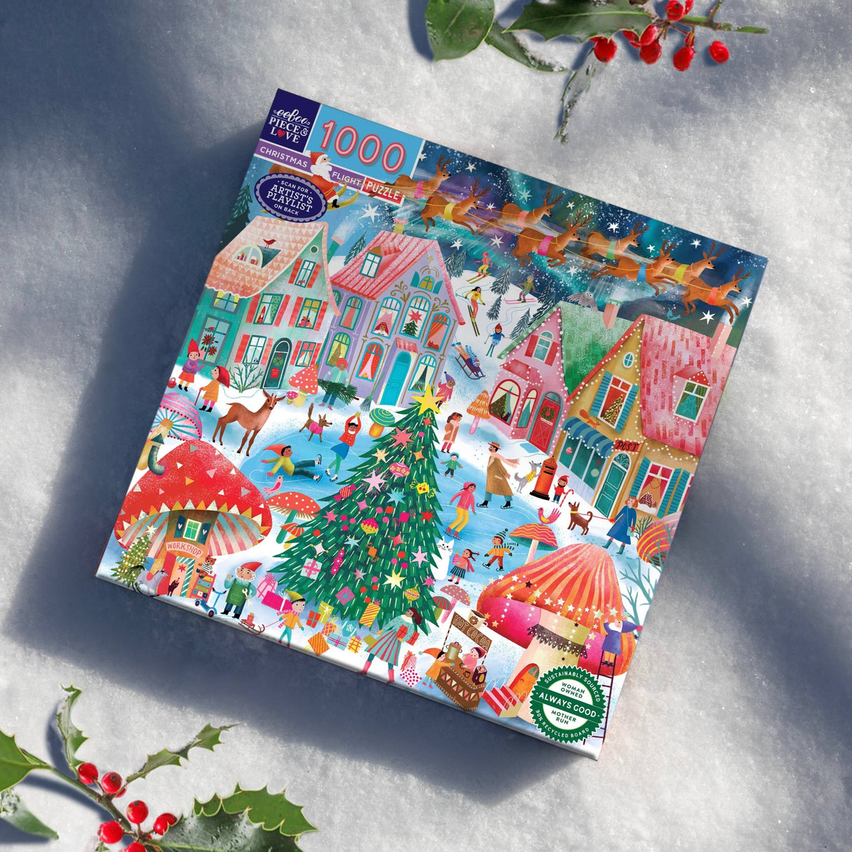 Christmas Flight 1000 Piece Jigsaw Puzzle | eeBoo - Jigsaw Puzzles - The Puzzle Center