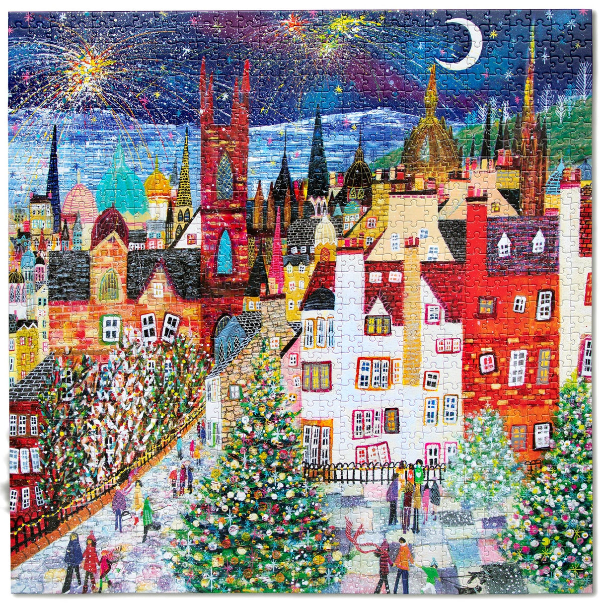 Christmas in Edinburgh 1000 Piece Jigsaw Puzzle | eeBoo - Jigsaw Puzzles - The Puzzle Center