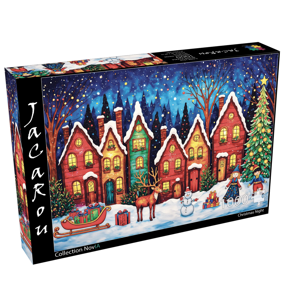 Aurora Christmas Eve 1000-Piece Puzzle – Christmas Scene Jigsaw For Adults – Bonus Poster, Premium Recycled Pieces