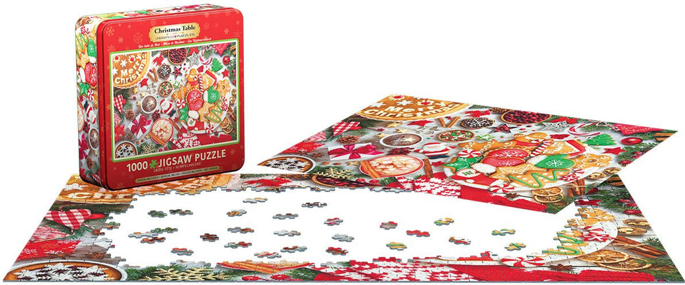 Christmas Table 1000 - Piece Jigsaw Puzzle in Collectible Tin by Eurographics - Eurographics - Jigsaw Puzzles - The Puzzle Center -