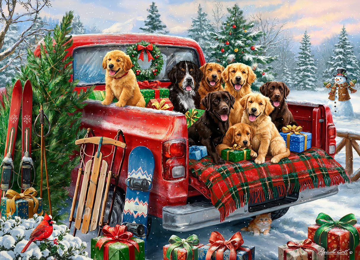 Christmas Tailgate Tails 1000 Piece Jigsaw Puzzle | Vermont Christmas Co