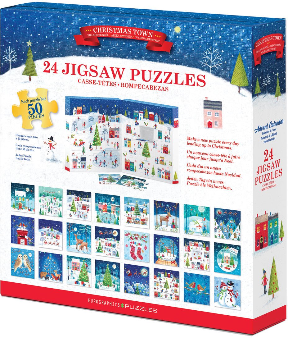 Christmas Town - Advent Calendar 24 x 50 Pcs Jigsaw Puzzles | Eurographics - Jigsaw Puzzles - The Puzzle Center