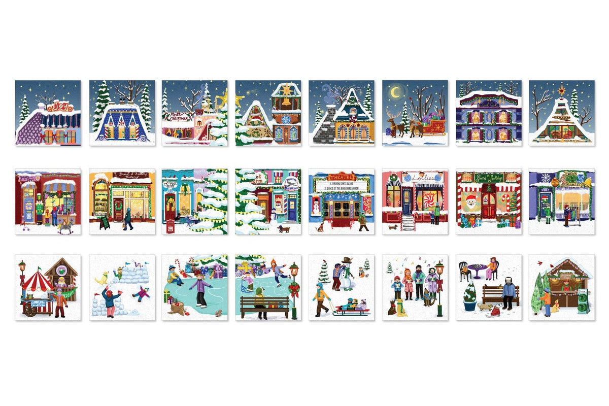 Christmas Town Fair - Advent Calendar 24 x 50 Pcs Jigsaw Puzzles | Eurographics - Jigsaw Puzzles - The Puzzle Center