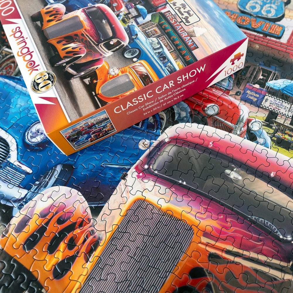Classic Car Show 1000 Piece Jigsaw Puzzle by Springbok Puzzles - Springbok Puzzles - Jigsaw Puzzles - The Puzzle Center -
