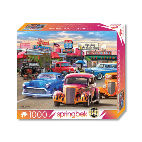 Classic Car Show 1000 Piece Jigsaw Puzzle by Springbok Puzzles - Springbok Puzzles - Jigsaw Puzzles - The Puzzle Center -