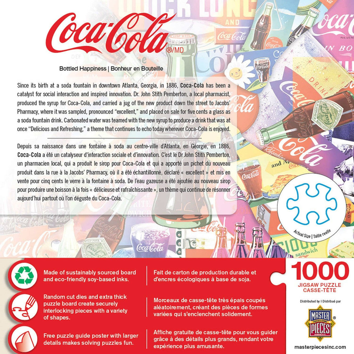 Coca - Cola - Bottled Happiness 1000 Piece Jigsaw Puzzle | Masterpieces Puzzles - Jigsaw Puzzles - The Puzzle Center