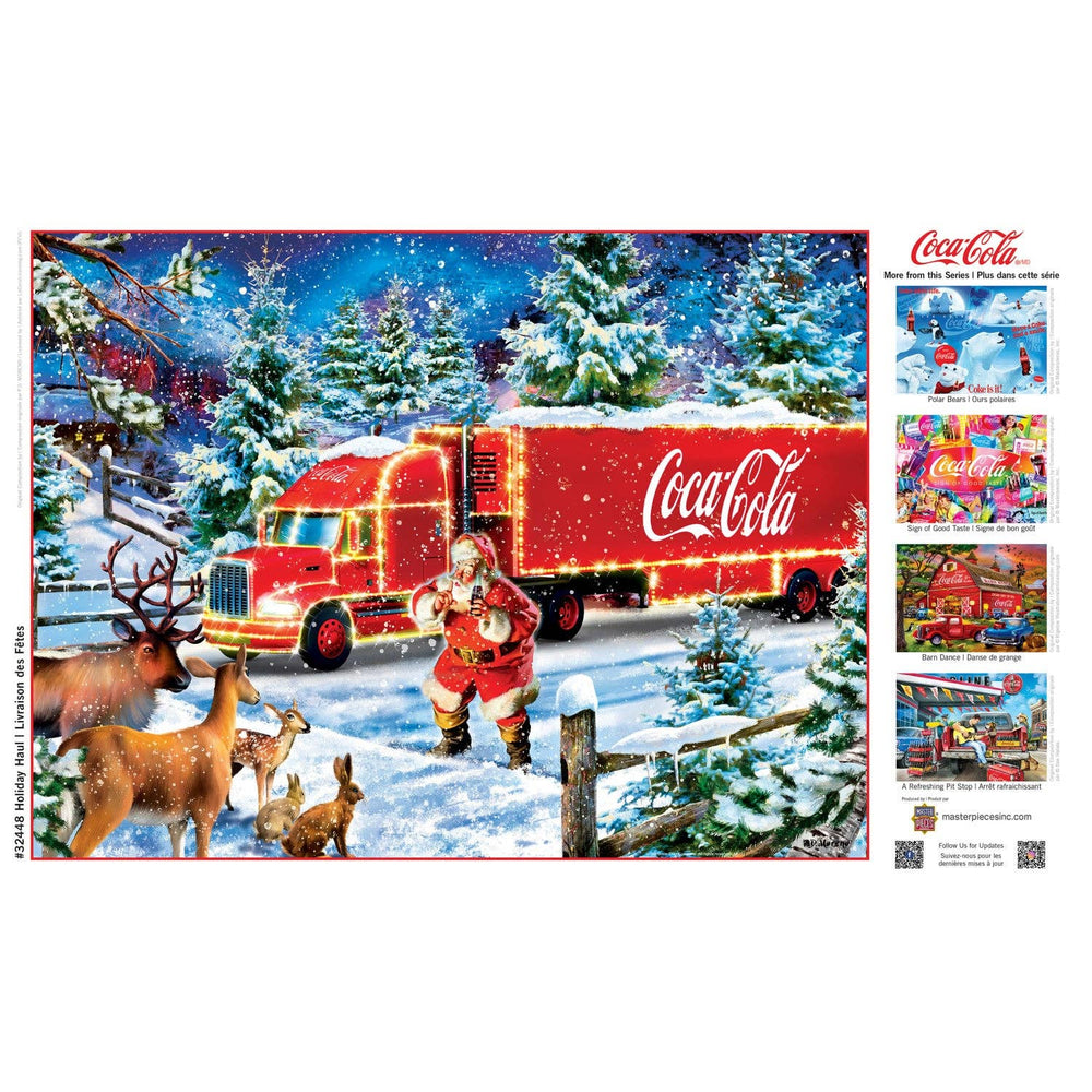 Coca - Cola Holiday Haul 300 Piece EZ Grip Jigsaw Puzzle by Masterpieces Puzzles - Masterpieces Puzzles - Jigsaw Puzzles - The Puzzle Center -