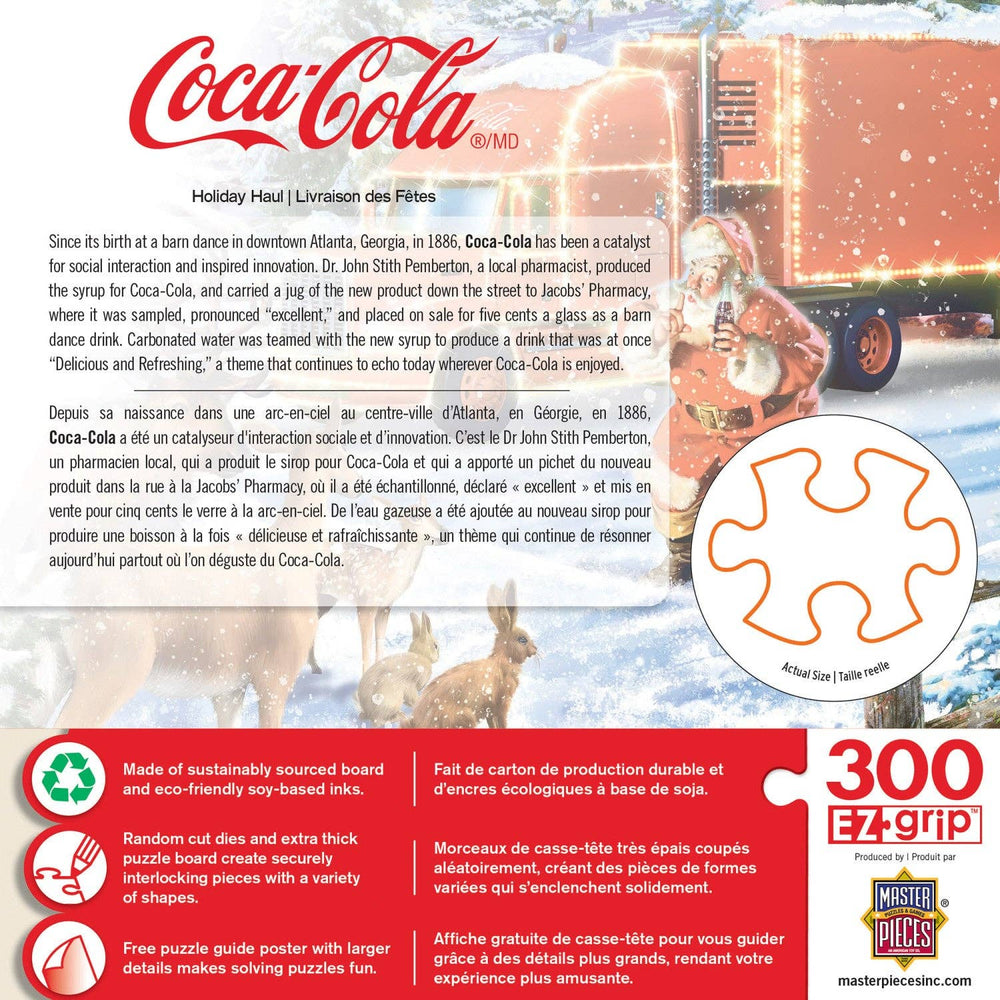 Coca - Cola Holiday Haul 300 Piece EZ Grip Jigsaw Puzzle by Masterpieces Puzzles - Masterpieces Puzzles - Jigsaw Puzzles - The Puzzle Center -