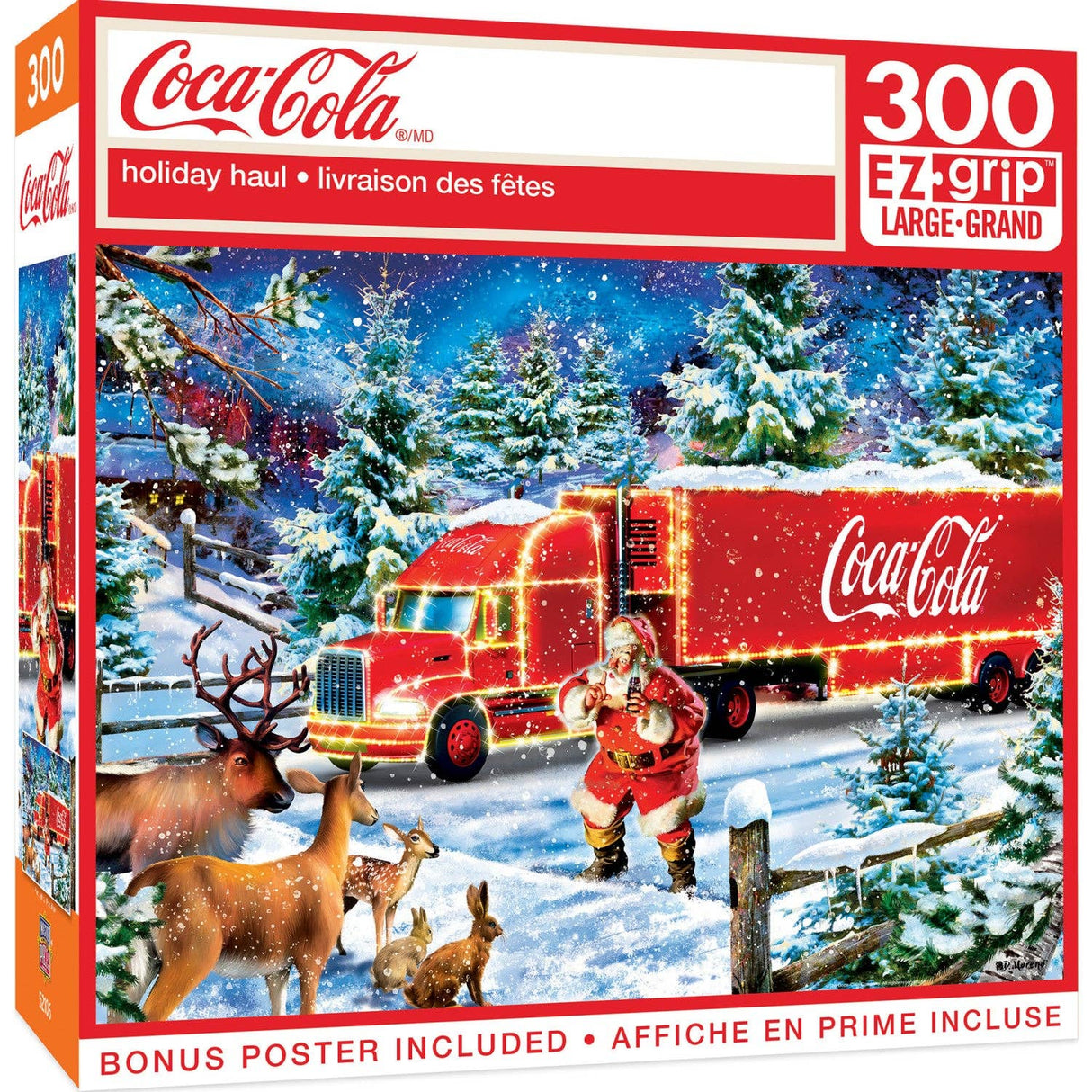 Coca - Cola Holiday Haul 300 Piece EZ Grip Jigsaw Puzzle by Masterpieces Puzzles - Masterpieces Puzzles - Jigsaw Puzzles - The Puzzle Center -