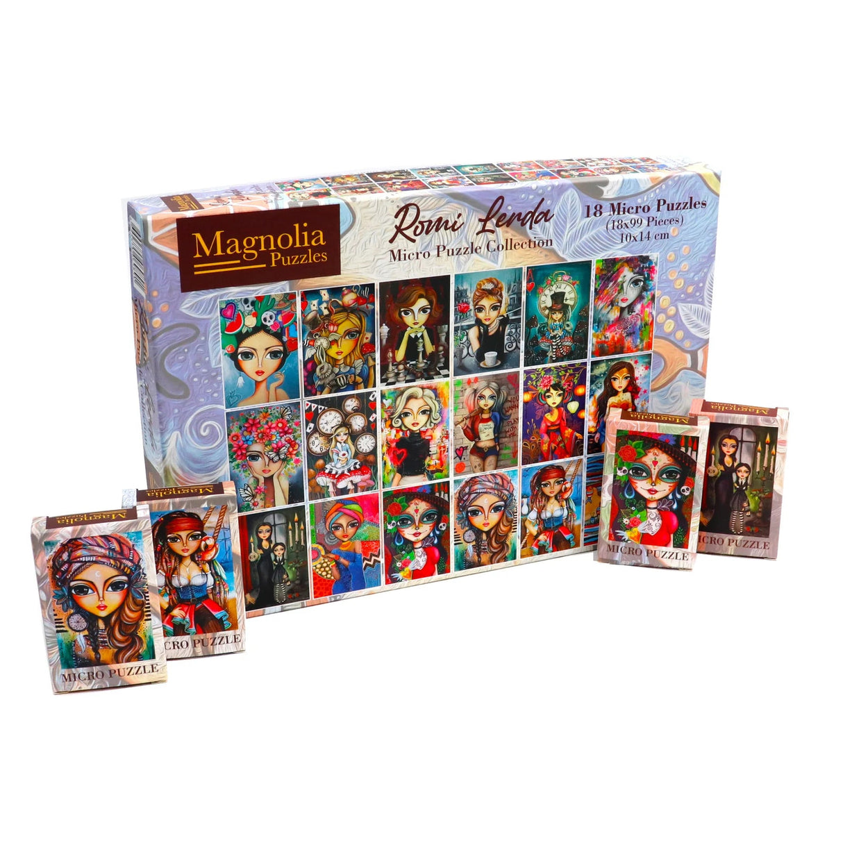 Collection of 18 Micro Puzzles by Romi Lerda and Magnolia Puzzles - Magnolia - Jigsaw Puzzles - The Puzzle Center
