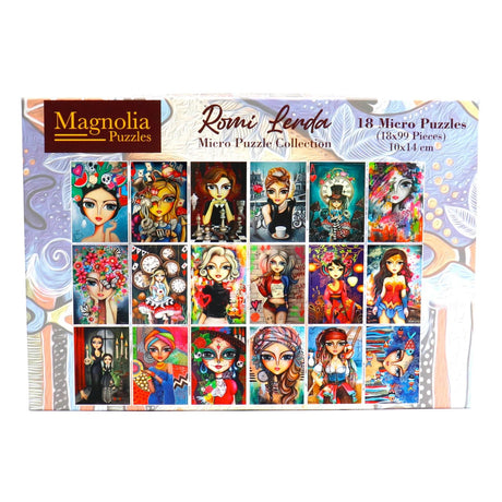 Collection of 18 Micro Puzzles by Romi Lerda and Magnolia Puzzles - Magnolia - Jigsaw Puzzles - The Puzzle Center