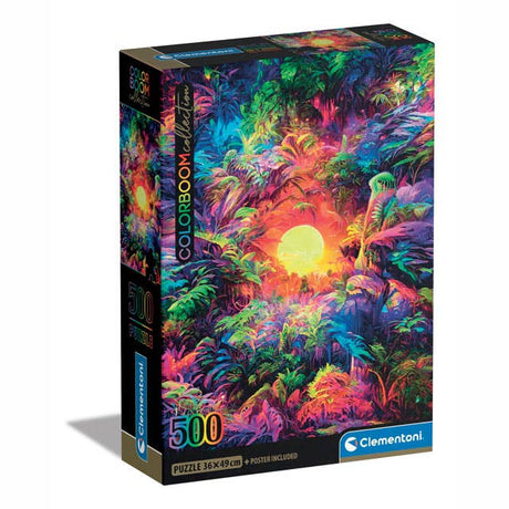 Color Boom - Psychedelic Jungle Sunrise, 500 piece Puzzle by Clementoni - Clementoni - Jigsaw Puzzles - The Puzzle Center -