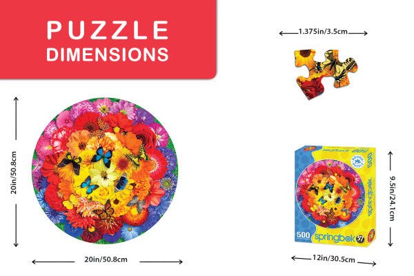 Colorful Bloom 500 Piece Round Jigsaw Puzzle by Springbok Puzzles - Springbok Puzzles - Jigsaw Puzzles - The Puzzle Center -