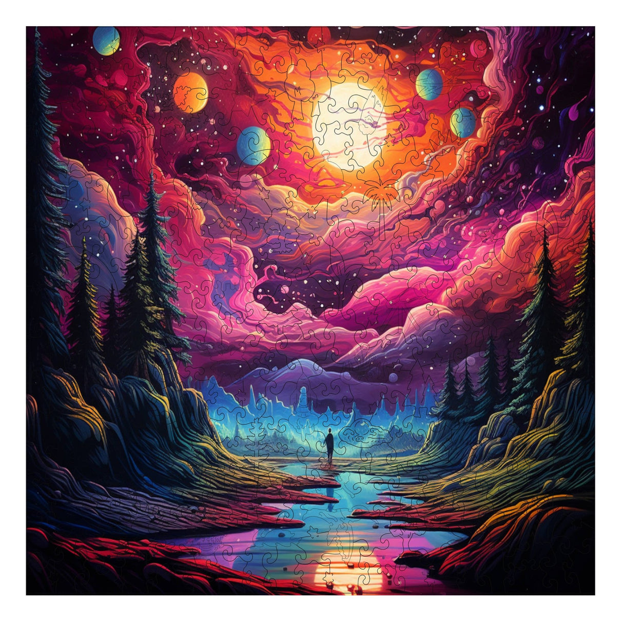 Cosmic Canvas 300 Piece Wooden Jigsaw Puzzle | Trippy Puzzle Co - Jigsaw Puzzles - The Puzzle Center