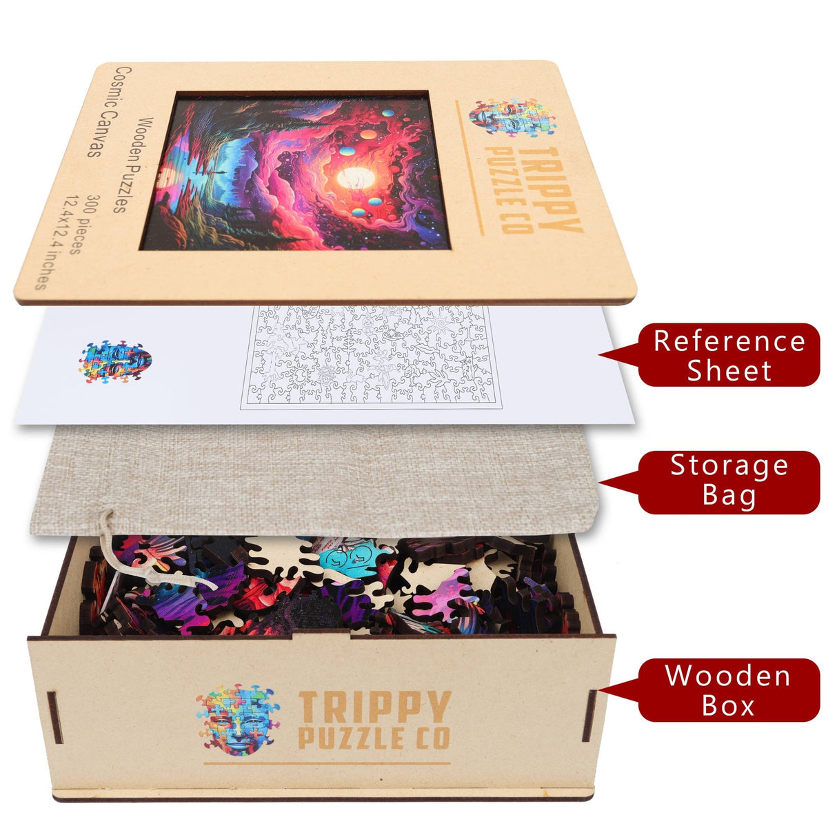 Cosmic Canvas 300 Piece Wooden Jigsaw Puzzle | Trippy Puzzle Co - Jigsaw Puzzles - The Puzzle Center