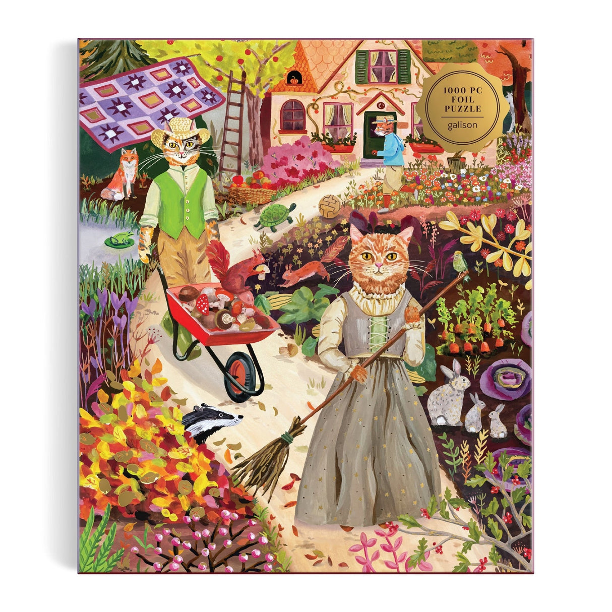 Cottage Cats 1000 Piece Foil Jigsaw Puzzle | Galison