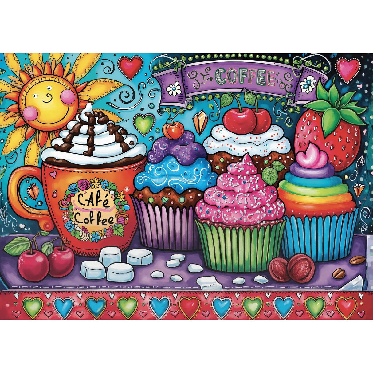 Cupcakes & Coffee 1000 Piece Jigsaw Puzzle | JaCaRou Puzzles - Jigsaw Puzzles - The Puzzle Center