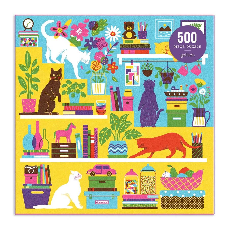 Curious Cats 500 Piece Jigsaw Puzzle by Galison - Galison - Jigsaw Puzzles - The Puzzle Center