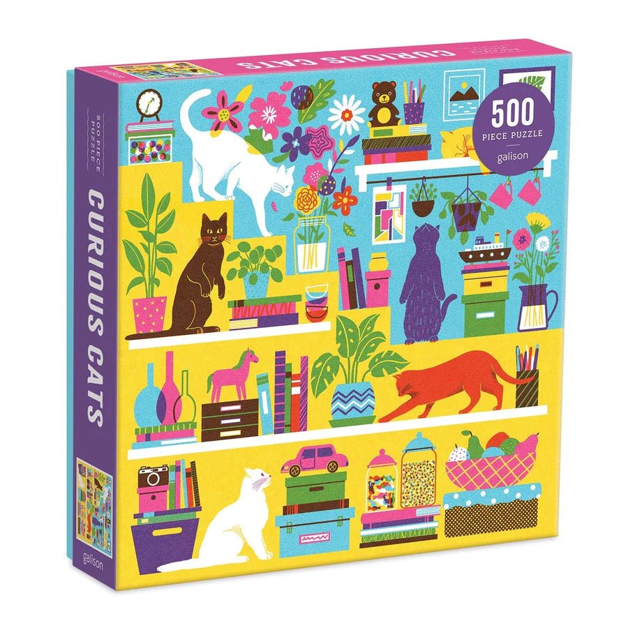 Curious Cats 500 Piece Jigsaw Puzzle by Galison - Galison - Jigsaw Puzzles - The Puzzle Center