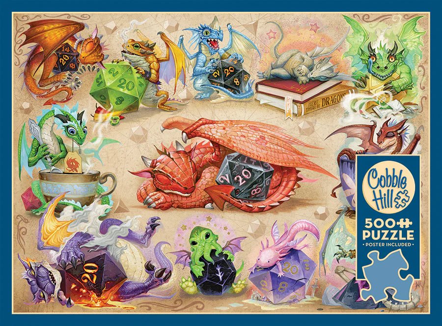 D20 Dragons 500 Piece Jigsaw Puzzle | Cobble Hill - Jigsaw Puzzles - The Puzzle Center