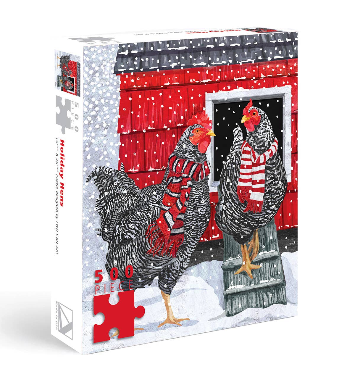 Happy Holiday Hens 500 Piece Jigsaw Puzzle | Allport Editions