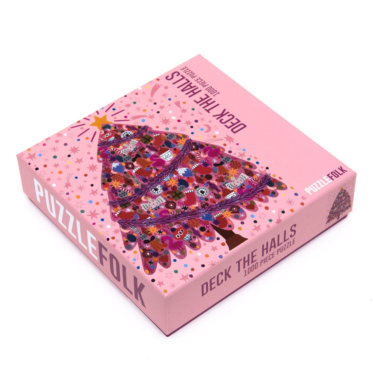 Deck the Halls 1000 Piece Puzzle by Puzzlefolk | Festive Pink Christmas Tree - Puzzlefolk - Jigsaw Puzzles - The Puzzle Center -