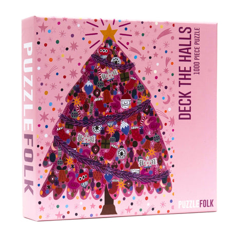 Deck the Halls 1000 Piece Puzzle by Puzzlefolk | Festive Pink Christmas Tree - Puzzlefolk - Jigsaw Puzzles - The Puzzle Center -